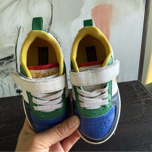 Polo by Ralph Lauren Blue and Green Sneakers High-Top Design size 7 - Picture 7 of 9